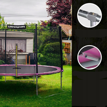 Trampolina z siatką Ultrasport 251 cm (244-252 cm) ogrodowa dla dzieci